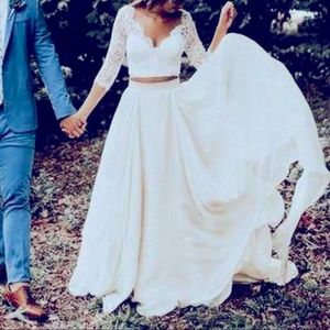 NWOT 2 Piece Wedding Dress
